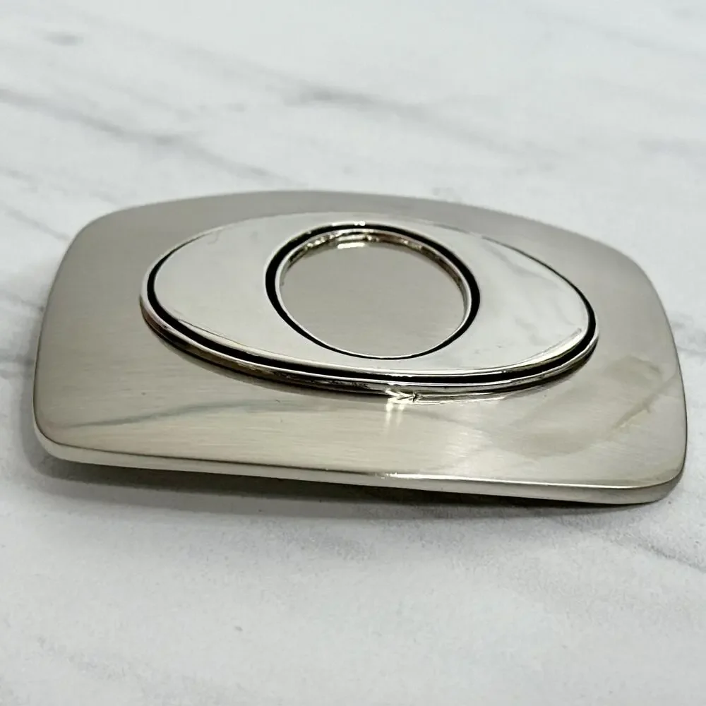 O Letter Initial Monogram Silver Tone Belt Buckle